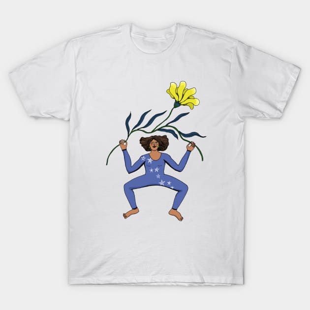 Flower yoga T-Shirt by lindsaygrime